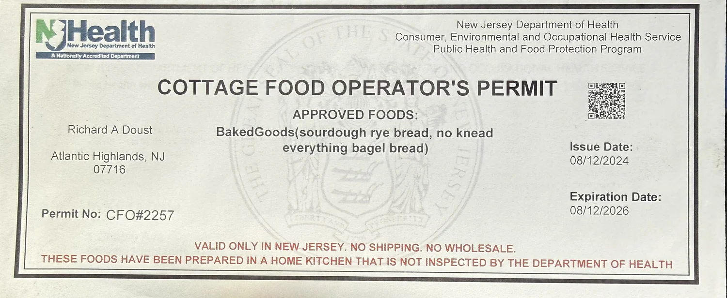 New Jersey cottage food operator permit for Loafing Around